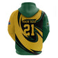 Springbok South Africa Cricket Custom Zip Hoodie Unique Pattern