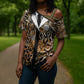 Proud Black Nurse RN Cross Shoulder Shirt African Stethoscope Animal Skins Pattern