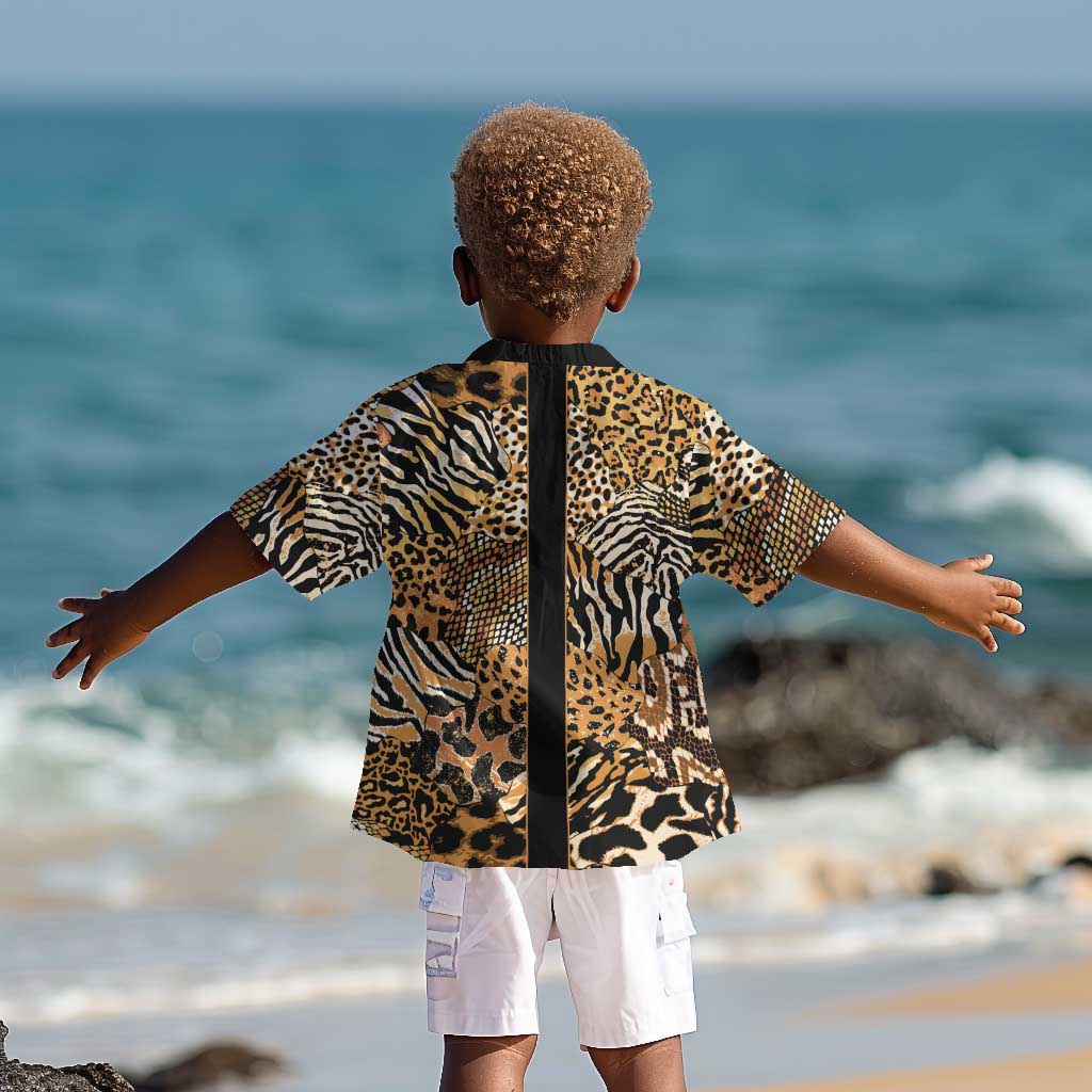 Proud Black Nurse RN Kid Hawaiian Shirt African Stethoscope Animal Skins Pattern
