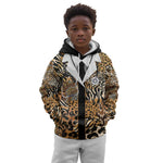 Proud Black Nurse RN Kid Hoodie African Stethoscope Animal Skins Pattern