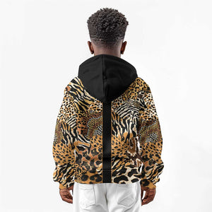 Proud Black Nurse RN Kid Hoodie African Stethoscope Animal Skins Pattern