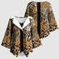 Proud Black Nurse RN Kimono Sleeve Blouse African Stethoscope Animal Skins Pattern