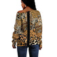 Proud Black Nurse RN Off Shoulder Sweater African Stethoscope Animal Skins Pattern