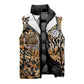 Proud Black Nurse RN Sleeveless Puffer Jacket African Stethoscope Animal Skins Pattern