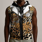 Proud Black Nurse RN Sleeveless Zip Hoodie African Stethoscope Animal Skins Pattern
