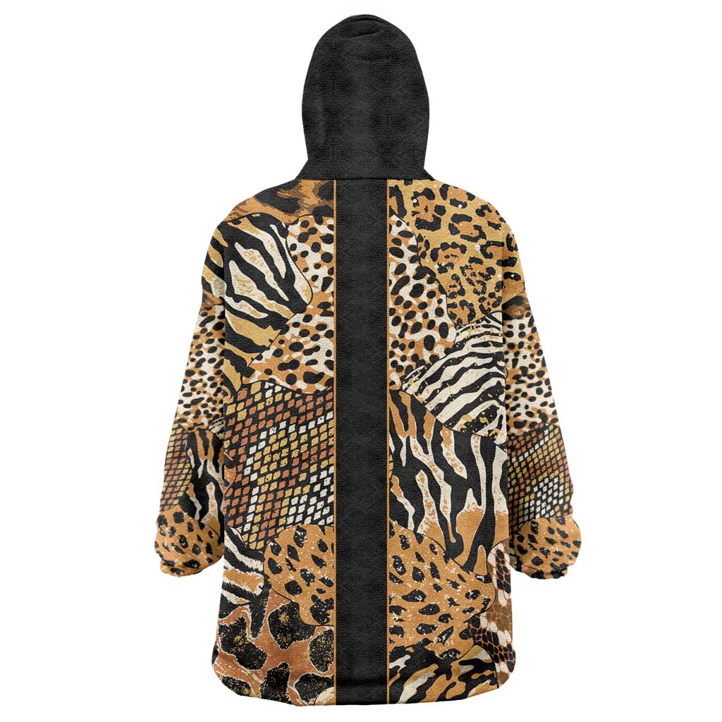 Proud Black Nurse RN Wearable Blanket Hoodie African Stethoscope Animal Skins Pattern