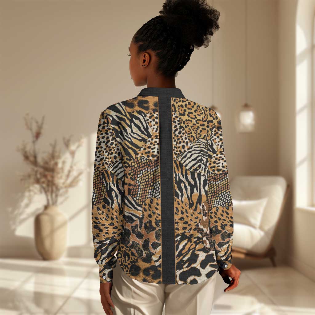 Proud Black Nurse RN Women Casual Shirt African Stethoscope Animal Skins Pattern