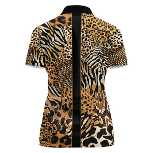 Proud Black Nurse RN Women Polo Shirt African Stethoscope Animal Skins Pattern