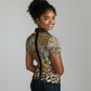 Proud Black Nurse RN Women Polo Shirt African Stethoscope Animal Skins Pattern