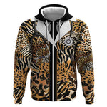 Proud Black Nurse RN Zip Hoodie African Stethoscope Animal Skins Pattern