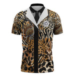 Proud Black Nurse RN Zipper Polo Shirt African Stethoscope Animal Skins Pattern