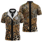 Proud Black Nurse RN Zipper Polo Shirt African Stethoscope Animal Skins Pattern