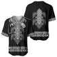 Proud Black Nurse RN Baseball Jersey Black African Pattern Stethoscope Dashiki Motif