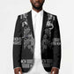 Proud Black Nurse RN Blazer Black African Pattern Stethoscope Dashiki Motif