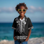 Proud Black Nurse RN Kid Hawaiian Shirt Black African Pattern Stethoscope Dashiki Motif