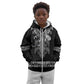 Proud Black Nurse RN Kid Hoodie Black African Pattern Stethoscope Dashiki Motif