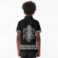 Proud Black Nurse RN Kid Polo Shirt Black African Pattern Stethoscope Dashiki Motif