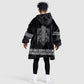 Proud Black Nurse RN Kid Wearable Blanket Hoodie Black African Pattern Stethoscope Dashiki Motif
