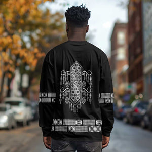 Proud Black Nurse RN Long Sleeve Shirt Black African Pattern Stethoscope Dashiki Motif