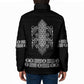 Proud Black Nurse RN Padded Jacket Black African Pattern Stethoscope Dashiki Motif