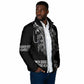 Proud Black Nurse RN Padded Jacket Black African Pattern Stethoscope Dashiki Motif
