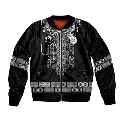 Proud Black Nurse RN Sleeve Zip Bomber Jacket Black African Pattern Stethoscope Dashiki Motif