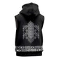 Proud Black Nurse RN Sleeveless Hoodie Black African Pattern Stethoscope Dashiki Motif