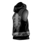 Proud Black Nurse RN Sleeveless Hoodie Black African Pattern Stethoscope Dashiki Motif