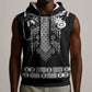Proud Black Nurse RN Sleeveless Hoodie Black African Pattern Stethoscope Dashiki Motif