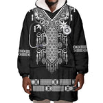 Proud Black Nurse RN Wearable Blanket Hoodie Black African Pattern Stethoscope Dashiki Motif