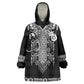Proud Black Nurse RN Wearable Blanket Hoodie Black African Pattern Stethoscope Dashiki Motif