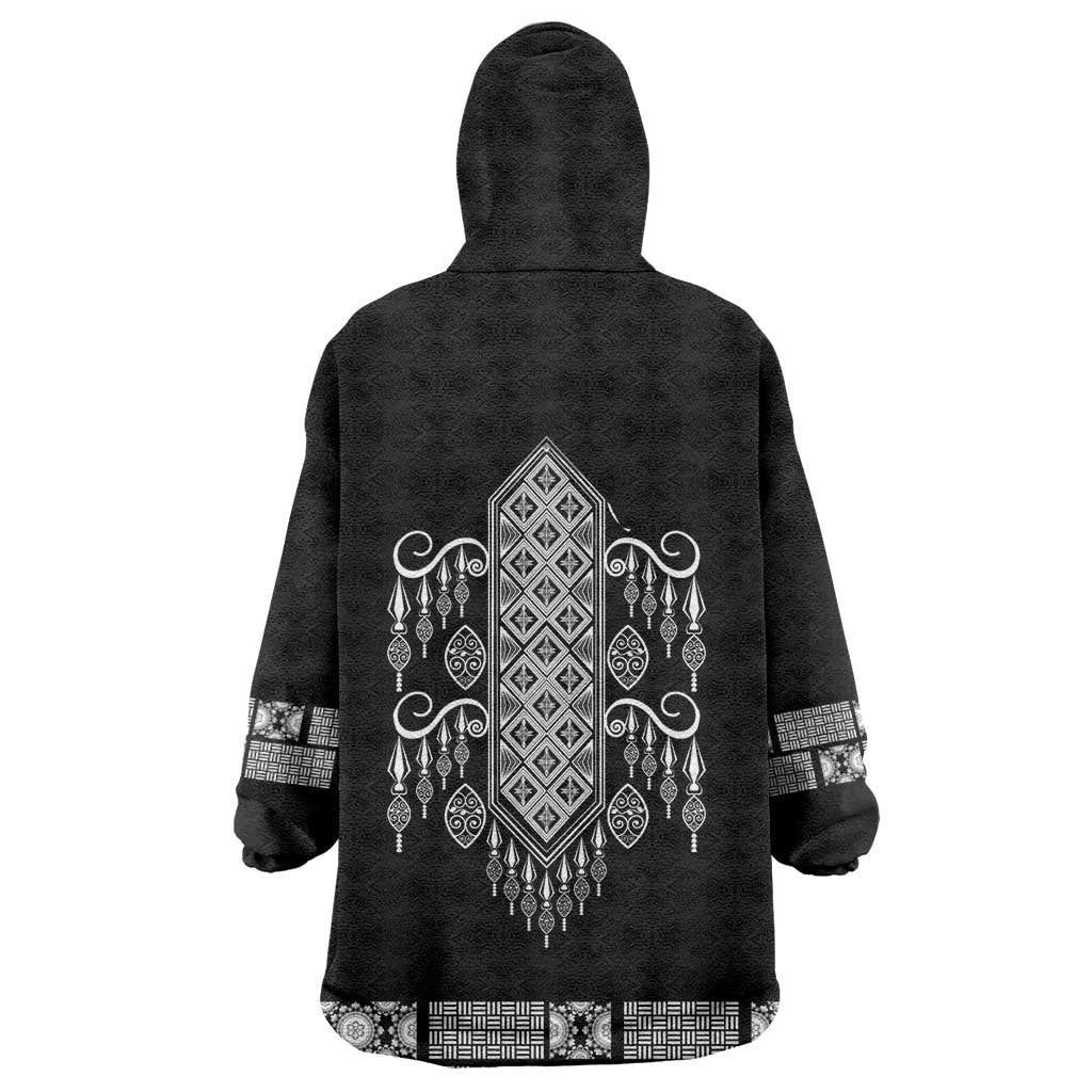 Proud Black Nurse RN Wearable Blanket Hoodie Black African Pattern Stethoscope Dashiki Motif