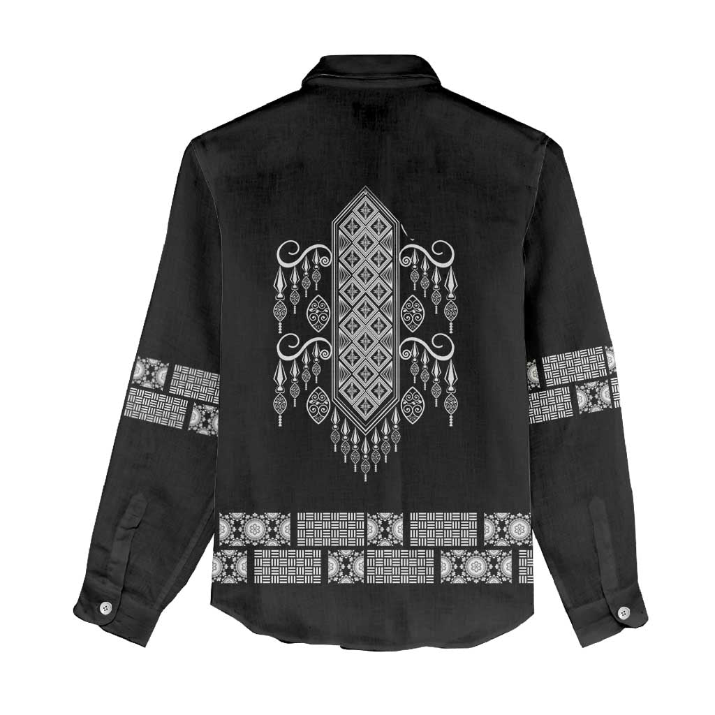 Proud Black Nurse RN Women Casual Shirt Black African Pattern Stethoscope Dashiki Motif