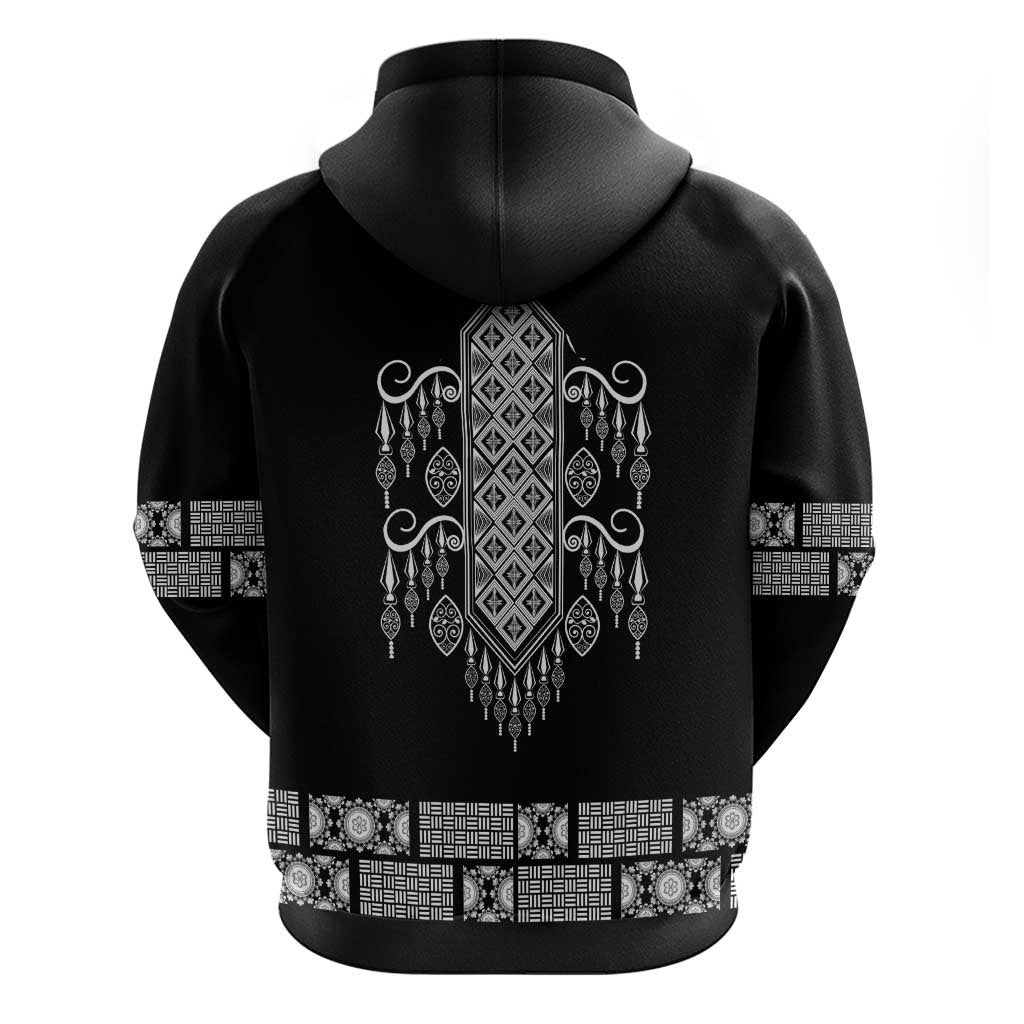 Proud Black Nurse RN Zip Hoodie Black African Pattern Stethoscope Dashiki Motif