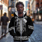 Proud Black Nurse RN Zip Hoodie Black African Pattern Stethoscope Dashiki Motif