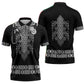 Proud Black Nurse RN Zipper Polo Shirt Black African Pattern Stethoscope Dashiki Motif
