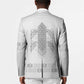 Proud Black Nurse RN Blazer White African Pattern Stethoscope Dashiki Motif