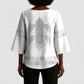 Proud Black Nurse RN Kimono Sleeve Blouse White African Pattern Stethoscope Dashiki Motif
