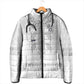 Proud Black Nurse RN Padded Jacket White African Pattern Stethoscope Dashiki Motif