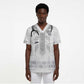 Proud Black Nurse RN Scrub Top White African Pattern Stethoscope Dashiki Motif