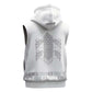 Proud Black Nurse RN Sleeveless Hoodie White African Pattern Stethoscope Dashiki Motif