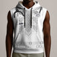 Proud Black Nurse RN Sleeveless Hoodie White African Pattern Stethoscope Dashiki Motif
