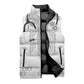 Proud Black Nurse RN Sleeveless Puffer Jacket White African Pattern Stethoscope Dashiki Motif