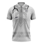 Proud Black Nurse RN Zipper Polo Shirt White African Pattern Stethoscope Dashiki Motif