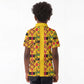 Proud Black Nurse RN Kid Polo Shirt African Stethoscope Kente Pattern