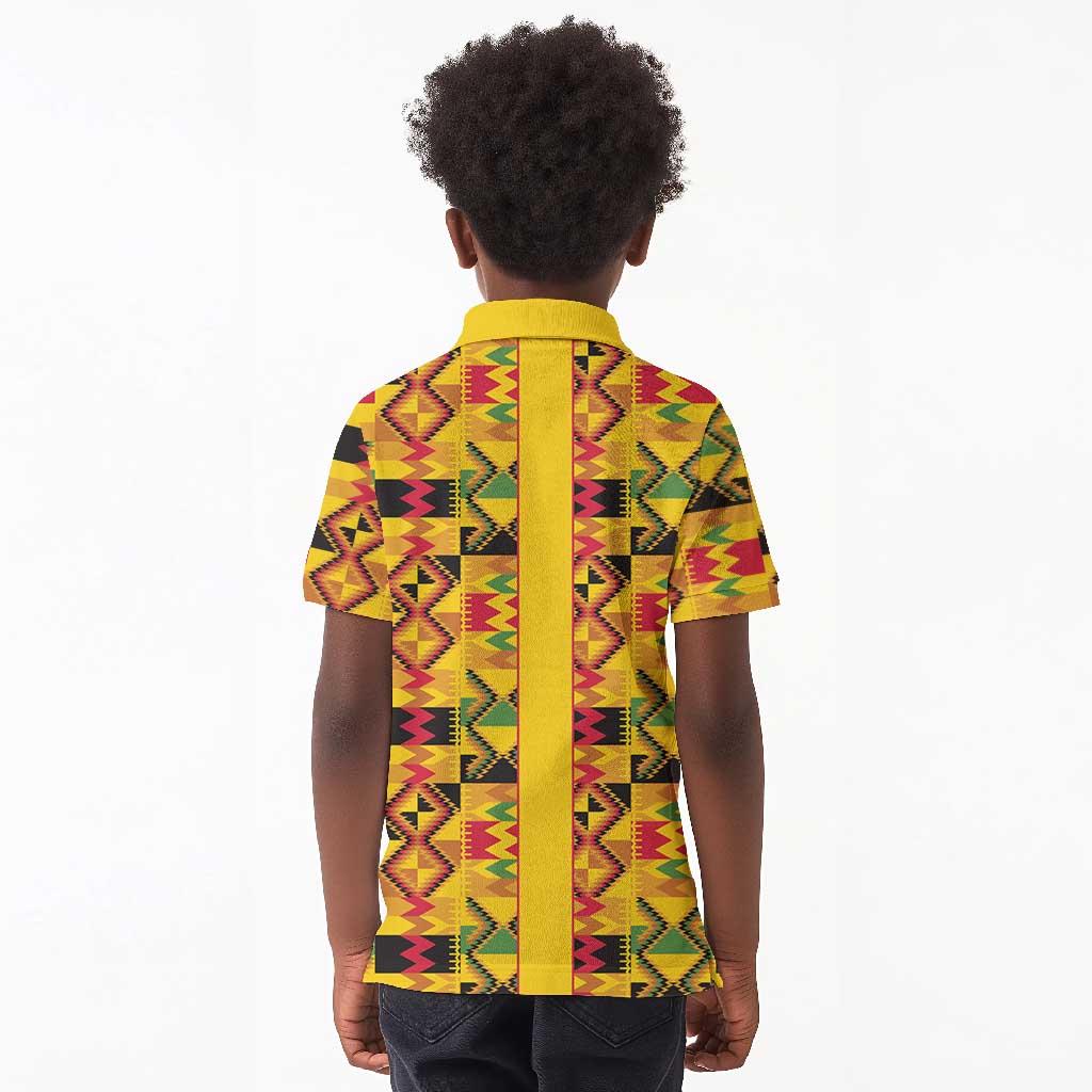 Proud Black Nurse RN Kid Polo Shirt African Stethoscope Kente Pattern