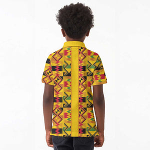 Proud Black Nurse RN Kid Polo Shirt African Stethoscope Kente Pattern