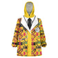 Proud Black Nurse RN Kid Wearable Blanket Hoodie African Stethoscope Kente Pattern