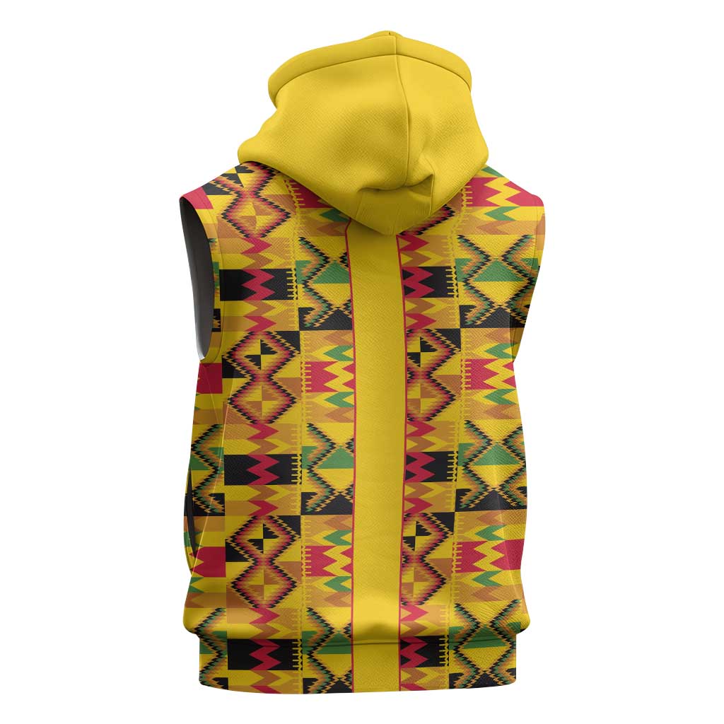 Proud Black Nurse RN Sleeveless Hoodie African Stethoscope Kente Pattern