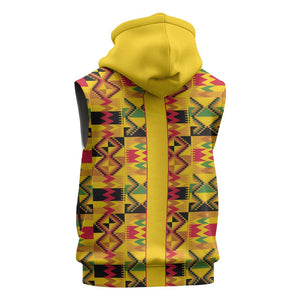 Proud Black Nurse RN Sleeveless Hoodie African Stethoscope Kente Pattern